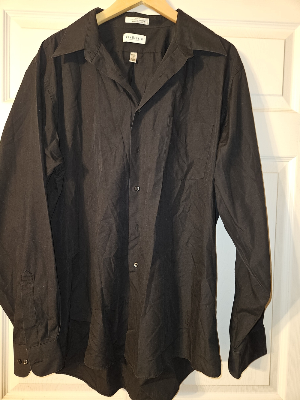 Van Heusen Black Button-Up Dress Shirt